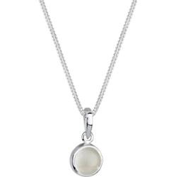 Elli Damski wisiorek okrągły z kamieniem księżycowym srebro 925 Sterling Silver Naszyjniki 1 ct