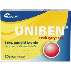 Uniben smak cytrynowy 3mg x 20 pastylek