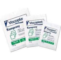 Viscoplast kompresy gazowe jałowe 7,5 x 7,5cm 8-warstwowe x 3 sztuki