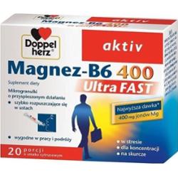 DOPPELHERZ Aktiv Magnez-B6 400 Ultra Fast x 20 saszetek