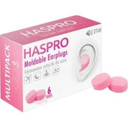 Haspro Moldable Formowane zatyczki do uszu różowe x 6 par
