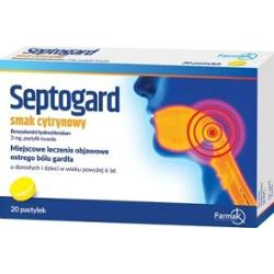Septogard o smaku cytrynowym 3mg x 20 pastylek do ssania