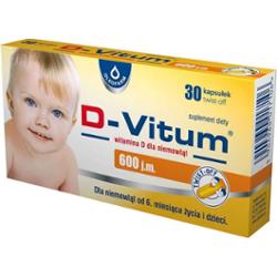 D-Vitum witamina D dla niemowląt 600 j.m. x 30 kapsułek twist-off