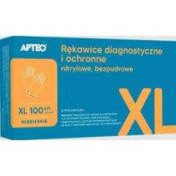 Rękawice diagnostyczne i ochronne nitrylowe bezpudrowe XL APTEO x 100 sztuk