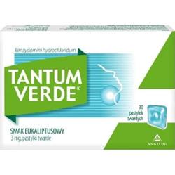 Tantum Verde smak eukaliptusowy x 30 pastylek do ssania