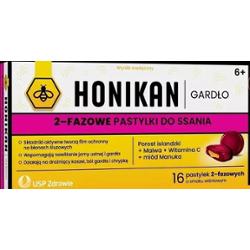 Honikan Gardło 2-fazowe pastylki do ssania x 16 sztuk