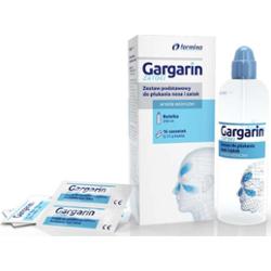 Gargarin zestaw podstawowy do płukania nosa i zatok butelka + saszetki x 16 sztuk