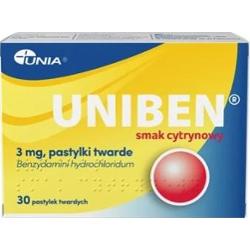 Uniben smak cytrynowy 3mg x 30 pastylek