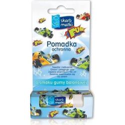 SKARB MATKI Pomadka ochronna o smaku gumy balonowej dla dzieci (w wyścigówki) 6,5g