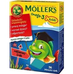 Mollers Omega-3 Rybki żelki malinowe x 36 sztuk