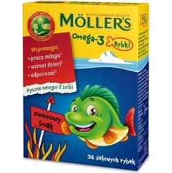 Moller's Omega-3 Rybki żelki owocowe x 36 sztuk
