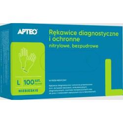 Rękawice diagnostyczne i ochronne nitrylowe bezpudrowe rozmiar L APTEO x 100 sztuk