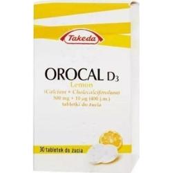 Orocal D3 x 30 tabletek do żucia o smaku cytrynowym