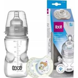 LOVI MEDICAL Butelka niemowlęca 250 ml + CANPOL Smoczek kaszka (6m+) + Smoczek uspokajający 3-6m x 1 sztuka