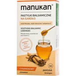 Manukan pastylki balsamiczne na gardło smak cynamonowy x 16 sztuk