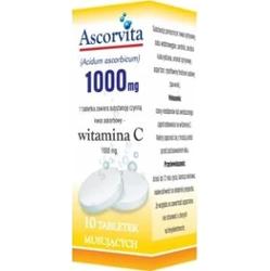 ASCORVITA Witamina C 1000mg x 10 tabletek musujących cytrynowa