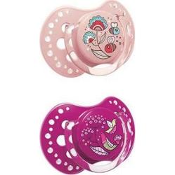 LOVI Smoczek gryzak silikonowy dynamiczny Folky (0-3 m-cy) x 2 sztuki 22/841 girl