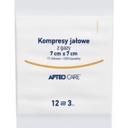 KOMPRESY Z GAZY JAŁOWE APTEO 7 x 7cm 12 warstw x 3 sztuki