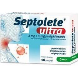 Septolete Ultra 3mg+1mg x 16 pastylek do ssania