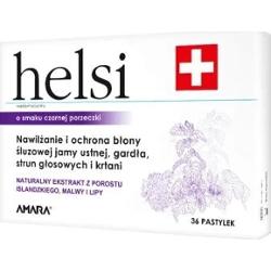 HELSI Pastylki do ssania o smaku czarnej porzeczki x 36 sztuk