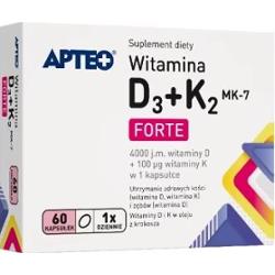 APTEO Witamina D3+K2 MK-7 Forte x 60 kapsułek