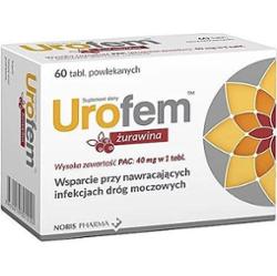 Urofem Żurawina x 60 tabletek powlekanych