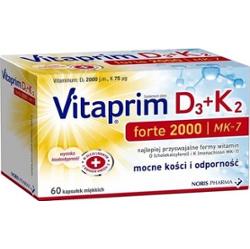 Vitaprim D3 Forte 2000 + K2 x 60 kapsułek