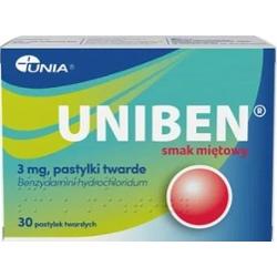 Uniben smak miętowy 3mg x 30 pastylek