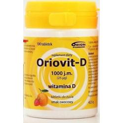 ORIOVIT-D 1000 j.m. 25 µg x 100 tabletek do żucia