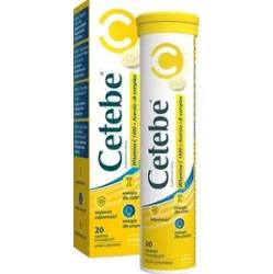 Cetebe Witamina C 1000 + Acerola + B-complex smak cytrynowy x 20 tabletek musujących