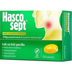 Hascosept smak cytrynowo-miodowy x 24 pastylki twarde do ssania