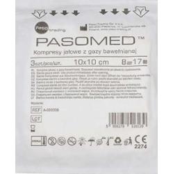 Kompresy jałowe PASOMED 17-nitkowe 8 warstw 10cm x 10cm x 3 sztuki