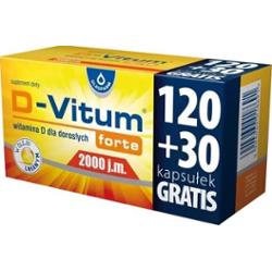 D-Vitum forte 2000 j.m. x 150 kapsułek (120+30 GRATIS)