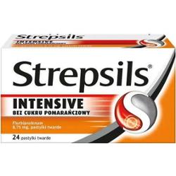 Strepsils Intensive bez cukru pomarańczowy x 24 pastylki do ssania