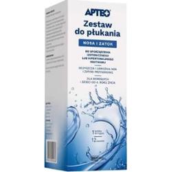 APTEO Zestaw do płukania nosa i zatok butelka + saszetki x 12 sztuk