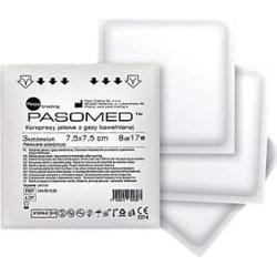 PASOMED Kompresy jałowe 7,5x7,5cm 17-nitkowe 8-warstwowe x 3 sztuki
