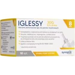 IGLESSY Sterylne jednorazowe igły do penów insulinowych 30G 0,3 x 8mm x 10 sztuk