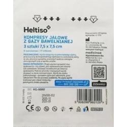 Heltiso Kompresy jałowe 7,5x7,5cm 17-nitkowe 8-warstwowe x 3 sztuki