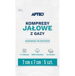 APTEO Kompresy gazowe jałowe 7x7 12-warstwowe x 5 sztuk