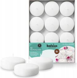 Bolsius Biała świeca pływająca 12 sztuk