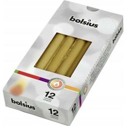 Bolsius Złota świeca stołowa szpica 245/24mm - 12 sztuk