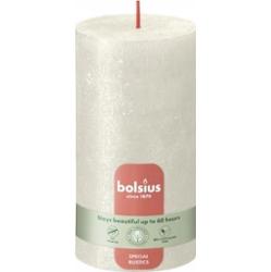 Bolsius Rustic Shimmer Kremowa świeca dekoracyjna 130/68 mm