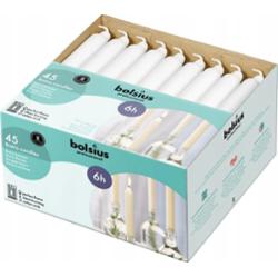 Bolsius Biała świeca stołowa 180/21,3mm - 45 sztuk