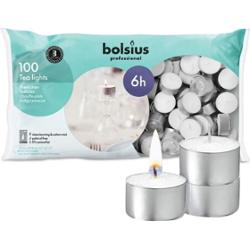 Bolsius podgrzewacze bezzapachowe białe 6 godzinne worek foliowy 100 sztuk