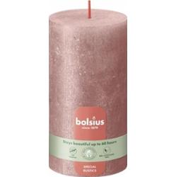 Bolsius Rustic Shimmer Różowa świeca dekoracyjna 130/68 mm