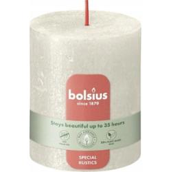 Bolsius Rustic Shimmer Kremowa świeca dekoracyjna 80/68 mm