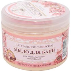 Babuszka Agafia kwiatowe mydło Agafii 37 ziół. Naturalne syberyjskie mydło bania do pielęgnacji ciała i włosów, 500ml