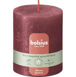 Bolsius Rustic Shimmer Czerwona świeca dekoracyjna 80/68 mm