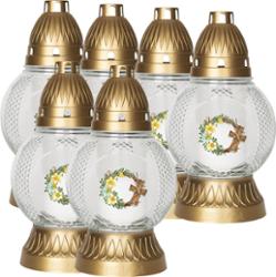 Bispol 3047 bezbarwny znicz szklany 6 sztuk