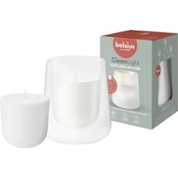 Bolsius Cleanlight Biały świecznik z bezzapachową wkładką